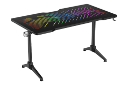 DT420 RGB gaming desk, tempered glass, cable management