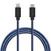 Lightning USB-C Kaapeli 2m Fuzzy Blue Wave