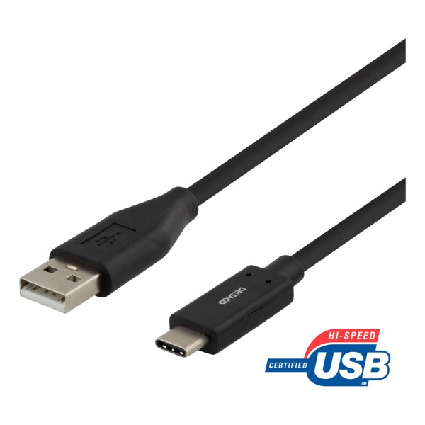 Kaapeli USB-C USB-A 1m Musta