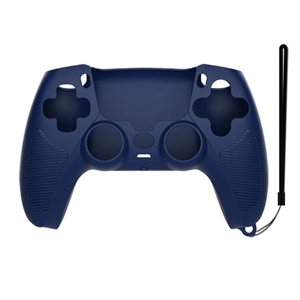 Silikonisuojaus PlayStation 5 -ohjaukselle hihnan sinisellä